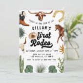 Eerste Rodeo Cowboy verjaardag Kaart (Staand voorkant)