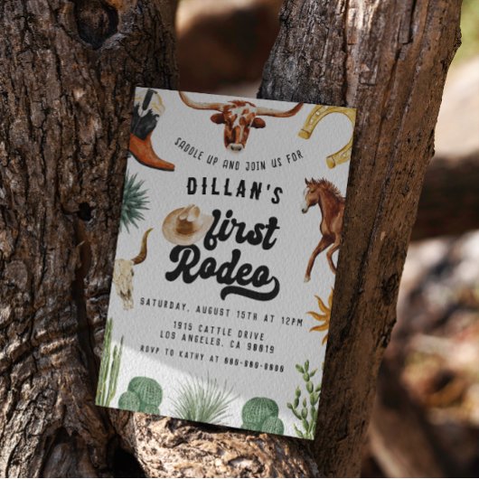 Eerste Rodeo Cowboy verjaardag Kaart