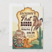 Eerste rodeo cowboy verjaardag kaart (Voorkant)