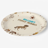 Eerste Rodeo Cowboy verjaardag Papieren Bordje (Gekanteld)