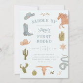 Eerste Rodeo Cowboy verjaardagsfeestje Kaart (Voorkant)