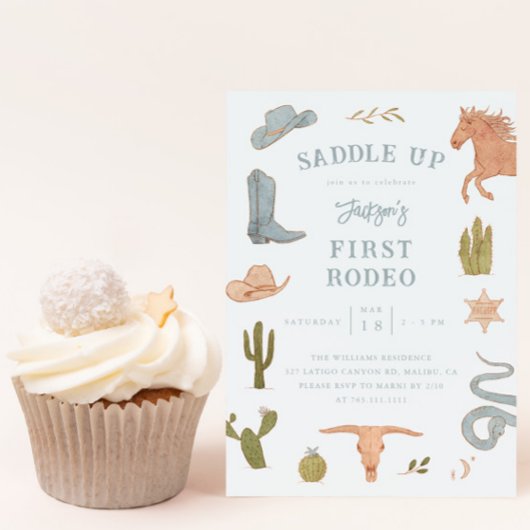 Eerste Rodeo Cowboy verjaardagsfeestje Kaart