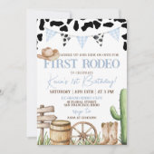 Eerste Rodeo Cowboy Verjaardagsuitnodiging Kaart (Voorkant)
