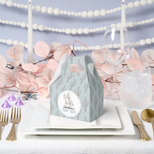 Eerste Rodeo Cowboy Western Blauw 1e Verjaardag Bedankdoosjes (Huwelijk)