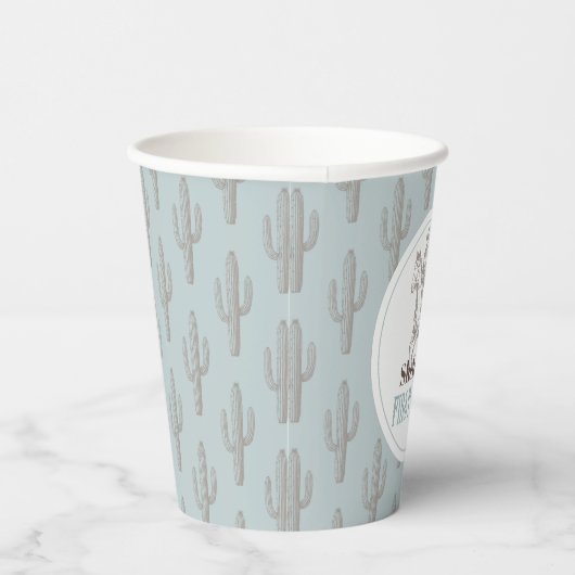 Eerste Rodeo Cowboy Western Blauw 1e Verjaardag Papieren Bekers (Rechts)