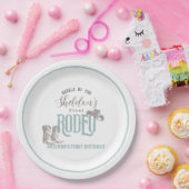 Eerste Rodeo Cowboy Western Blauw 1e Verjaardag Papieren Bordje (Feest)