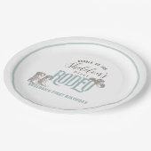 Eerste Rodeo Cowboy Western Blauw 1e Verjaardag Papieren Bordje (Gekanteld)