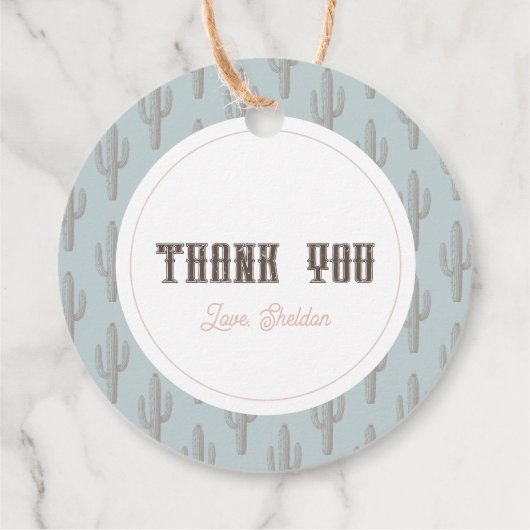 Eerste Rodeo Cowboy Western Boy 1e Verjaardag Bedankjes Labels (Achterkant)