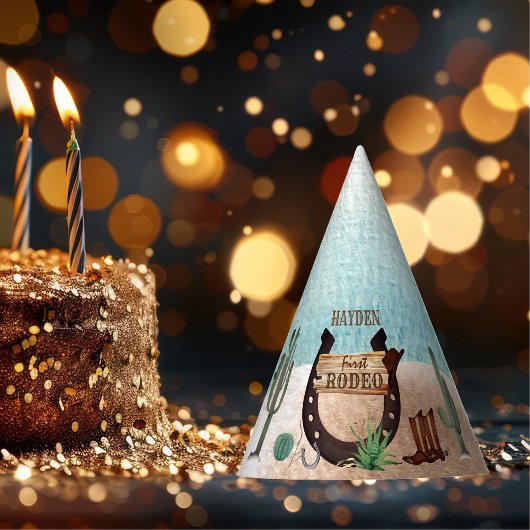 Eerste Rodeo Cowboy Western Boy 1st Birthday Party Feesthoedjes