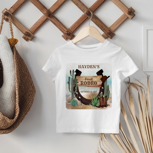 Eerste Rodeo Cowboy Western Boy 1st Birthday Party Kinder Shirts