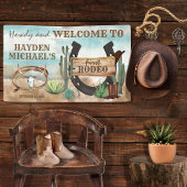 Eerste Rodeo Cowboy Western Boy 1st Birthday Party Spandoek
