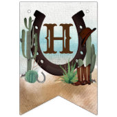 Eerste Rodeo Cowboy Western Boy 1st Birthday Party Vlaggetjes (Tweede vlag)