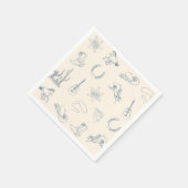 Eerste Rodeo Cowboy Western Verjaardag Blauw Neutr Servet (Hoek)