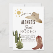 Eerste Rodeo Cowboy Westerne 1e verjaardag Kaart (Voorkant)