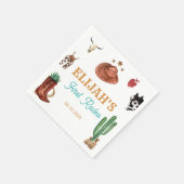 Eerste Rodeo Cowboy Wild West verjaardag Servet (Hoek)