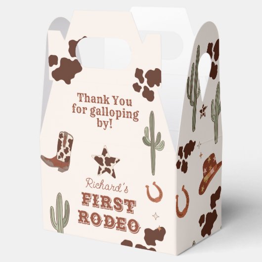 Eerste rodeo Cowboy Wild West verjaardagsfeestje Bedankdoosjes (Geopend)