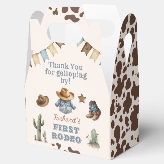 Eerste rodeo Cowboy Wild west verjaardagsfeestje F Bedankdoosjes (Geopend)
