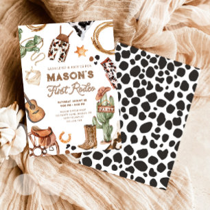 Eerste Rodeo Cowboy Wild West Western Boy Verjaard Kaart