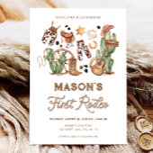 Eerste Rodeo Cowboy Wild West Western Boy Verjaard Kaart