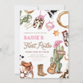 Eerste Rodeo Cowboy Wild West Western Meisje Verja Kaart (Voorkant)