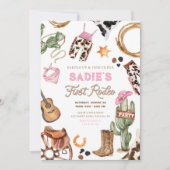 Eerste Rodeo Cowboy Wild West Western Meisje Verja Kaart (Voorkant)