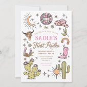 Eerste Rodeo Cowboy Wild West Western Meisje Verja Kaart (Voorkant)