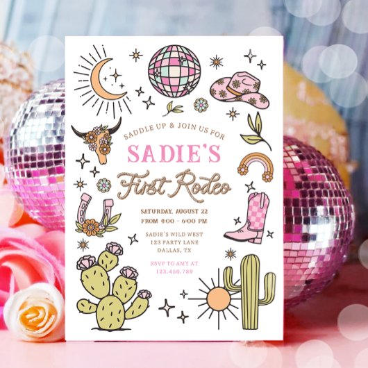 Eerste Rodeo Cowboy Wild West Western Meisje Verja Kaart