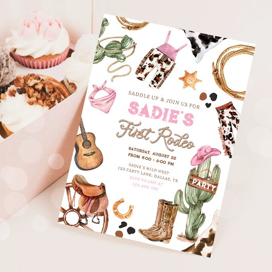 Eerste Rodeo Cowboy Wild West Western Meisje Verja Kaart