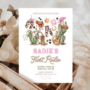 Eerste Rodeo Cowboy Wild West Western Meisje Verja Kaart