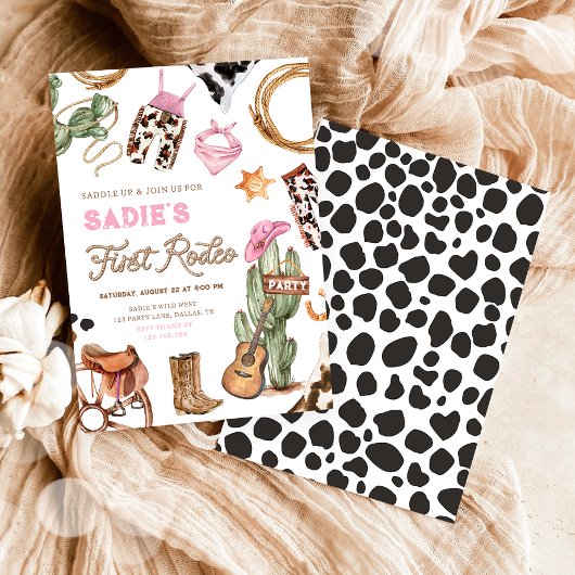 Eerste Rodeo Cowboy Wild West Western Meisje Verja Kaart