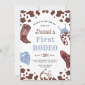 eerste Rodeo Cowboy Wild Western eerste verjaardag Kaart (Voorkant)