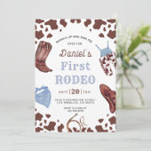 eerste Rodeo Cowboy Wild Western eerste verjaardag Kaart (Staand voorkant)