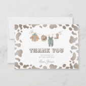 Eerste Rodeo Cowboykleding Western jongensverjaard Bedankkaart (Voorkant)