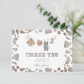 Eerste Rodeo Cowboykleding Western jongensverjaard Bedankkaart (Staand voorkant)