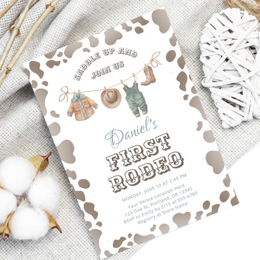 Eerste Rodeo Cowboykleding Western jongensverjaard Kaart