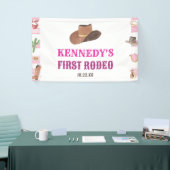 Eerste Rodeo Cowgirl 1e Eerste Verjaardagsfeest Spandoek (Beurs)