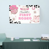 Eerste Rodeo Cowgirl 1e verjaardag Spandoek (Beurs)