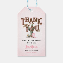 Eerste Rodeo Cowgirl Birthday Bedankt Cadeaulabel