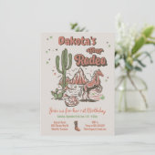 Eerste Rodeo Cowgirl Cowboy Birthday Kaart (Staand voorkant)