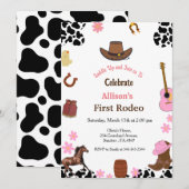 Eerste Rodeo cowgirl eerste verjaardagsfeest Kaart (Voorkant / Achterkant)