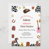 Eerste Rodeo cowgirl eerste verjaardagsfeest Kaart (Voorkant)