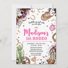 Eerste Rodeo Cowgirl Feest Kaart