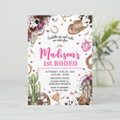 Eerste Rodeo Cowgirl Feest Kaart (Staand voorkant)