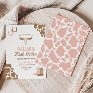 Eerste Rodeo Cowgirl verjaardag Kaart