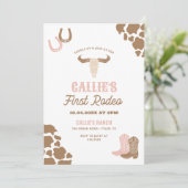 Eerste Rodeo Cowgirl verjaardag Kaart (Staand voorkant)