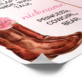 Eerste Rodeo Cowgirl Verjaardag Milestone Poster (Hoek)