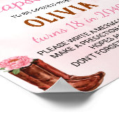 Eerste Rodeo Cowgirl Verjaardag Tijd Capsule teken Poster (Hoek)