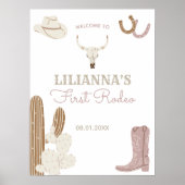 Eerste Rodeo Cowgirl Welkomstwoord Poster (Voorkant)