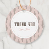 Eerste Rodeo Cowgirl Western Roze 1e Verjaardag Bedankjes Labels (Achterkant)