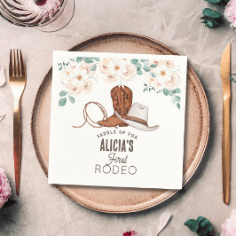 Eerste Rodeo Cowgirl Westerne Floral 1e verjaardag Servet